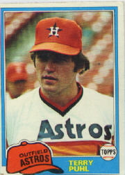 1981 Topps Baseball Cards      411     Terry Puhl